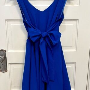 Louche sapphire blue party dress